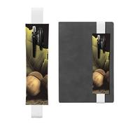 JHLMN Pen Holder for Notebook Adjustable Elastic Band Pencil Holder Two Acorns Bookmark PU Leather Pen Sleeve Pouch Pencil Case Book Marks Page Marker for Planners Journals Book