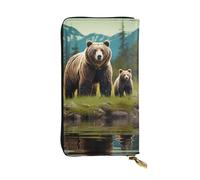 JHLMN San Francisco Golden Gate Bridge Women's Wallets Ladies Credit Card Holder Slim Thin Leather Clutch Cell Phone Handbag for Women, River Bear Mom, One Size, Classic