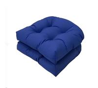 JhLwARes Outdoor Chair Cushions for Patio Furniture,U-Shaped Office Chair Cushions Set of 2,19" x 19"Thickened Patio Chair Seat Cushions Replacement Soft Loveseat Chair Seat Pads,Blue