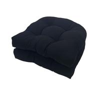 JhLwARes Outdoor Chair Cushions Set of 2, Thickened Garden Patio Furniture Cushions 19" X 19" U Shape Dining Chair Cushions Sofa Office Chairs Decoration,Black