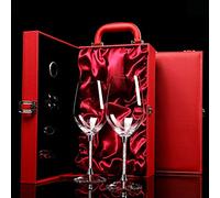 JHM-Diamond Wine Glass Red Wine Glass Designed for Various Grape Varieties Unique Gift for Birthdays Wedding with Red Leather Suitcase Gift Box