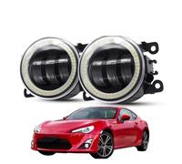 JHMHCOQ Lamp Assembly 2 Pieces Angel Eye Fog Light Assembly For Toyota 86 GT86 Car Front Bumper LED Lens Fog Daytime Running Lamp DRL 30W 6000LM 12V Headlight Assembly(Yellow and Yellow)