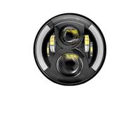 JHMHCOQ Motorbike Headlamp Front Headlight For Royal For Enfield For Himalayan 400 411 650 350 For Cafe For Racer 7 Inch Motorcycle Headlight LED Lights Halo DRL Lamp(White DRL)