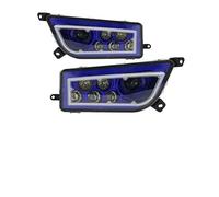 JHMHCOQ Motorbike Headlamp Front Headlight For RZR For XP 4 1000 900 For TURBO For POLARIS For GENERAL 1pair High Low Beam 6000K 3450LM LED Headlight Headlamp With DRL Halo(With Blue Halo Ring)