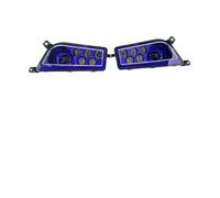 JHMHCOQ Motorbike Headlamp Front Headlight For RZR For XP 4 1000 900 For TURBO For POLARIS For GENERAL 1pair High Low Beam 6000K 3450LM LED Headlight Headlamp With DRL Halo(Blue)