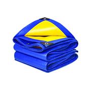 JHNEA Tarps Heavy Duty Waterproof, Dustproof Rainproof Tarpaulin with Metal Grommets,Waterproof, Tear Proof Tarpaulin with Grommets and Reinforced Edges,Blue/Yellow_2*2M(6 X 6ft)