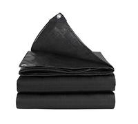 JHNEA Tarps Heavy Duty Waterproof Tarpaulin Cover, Poly Tarp Cover,12mil Thick, Rip Proof Tarpaulin with Grommets and Reinforced Edges,Black_2*2M(6 X 6ft)