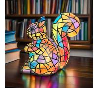JHNGYJY Animal Table Lamp Series - Retro Stained Resin Night Light,Cute 3D LED Bedside Lamp with Warm Ambient Glow,15cm Vintage Animal Tabletop Lamp for Home Décor, Rabbit B