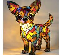 JHNGYJY Dog Lamp, Dog Series Art Night Light - Cute Pet Dog Themed LED Tabletop Lamp,Small Retro Resin Night Light,Vintage Animal Home Decor for Bedroom and Fun Gift for Dog Lovers, Chihuahua B