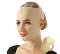 JHNGYJY Post-face Surgery Compression Garment, Full Face & Chin Lifting Mask, Ear-friendly Design, V-shaped Facial Slimming Bandage For Double Chin & Jawline Contouring, L