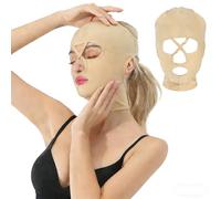 JHNGYJY Post Surgery Facial Compression Garment Full Face Chin & Neck Wrap, Adjustable Velcro Facelift Support Headgear for Lipo Recovery & Jawline Shaping, S