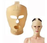 JHNGYJY Post Surgical Facial Compression Garment for Women, Full Face Lift Strap with Chin & Neck Support, Adjustable V-Line Slimming Belt for Post Facelift Recovery, L