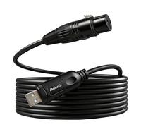 Jhoinrch USB to DMX Interface Adapter Cable with FT232RNL Chip Support Freestyler/QLC+/ Dmxcontrol/Soundswitch/Lightkey/Lightjams（10FT/3M)