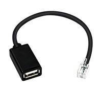 Jhoinrch USB to RJ9 Male to USB Female 4P4C landline Cable Adapter (20CM)