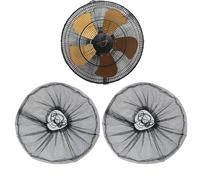 JHOMHF 3-Pack Durable Reusable Round Fan Mesh Covers Dustproof Breathable Universal Fit For Ceiling, Floor Fans(Black,20 inches)