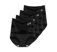 JHOMHF 4-Pack Women's High-Waisted Tummy Control Briefs Mesh Breathable Soft Criss-Cross Underwear(Style2,L)