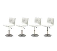 JHOMHF Crushed Velvet Swivel Bar Stool Chair Covers Set Of 2/4/6 Soft Non Slip Stretch Pub Counter Stool Chair Slipcovers(White,4Pcs)