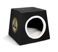 JHOMHF Freemasonry Masonic Vintage Print Dog Cat Bed For Indoor 14in Removable Washable Fluffy Pet Bed For Small Medium Dogs And Cats(Style9)