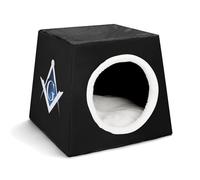 JHOMHF Freemasonry Masonic Vintage Print Dog Cat Bed For Indoor 14in Removable Washable Fluffy Pet Bed For Small Medium Dogs And Cats(Style26)
