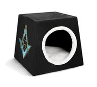 JHOMHF Freemasonry Masonic Vintage Print Dog Cat Bed For Indoor 14in Removable Washable Fluffy Pet Bed For Small Medium Dogs And Cats(Style19)