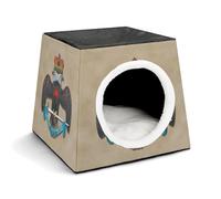 JHOMHF Freemasonry Masonic Vintage Print Dog Cat Bed For Indoor 14in Removable Washable Fluffy Pet Bed For Small Medium Dogs And Cats(Style15)