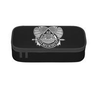JHOMHF Freemasonry Masonic Vintage Print Large Capacity Pencil Case Makeup Bag Portable Pencil Pouch Organizer with Zipper for Student Teen Adults(A14)