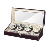 JHOMHF Grand Piano-Finish Watch Winder Cabinet - 8 Automatic Winders & 9 Storage Bays with Cushioned Pillows, Elegant Display for His and Her Timepieces(Reddishbrown)