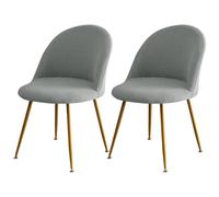 JHOMHF Modern Curved Back Dining Chair Covers Jacquard Accent Chair Slipcovers For Kitchen Dining Room Living Room Elastic Fitted Stretch Covers(Grey,Set of 2)