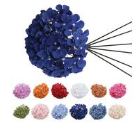 JHOMHF Outdoor Artificial Hydrangea Flowers UV Resistant Silk Faux Hydrangeas Lifelike Fake Flowers for Garden Yard Exterior Home Decoration(Blue1,15)