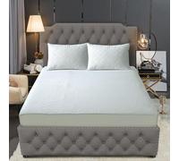 JHON CANYON Luxury Bamboo Mattress Protector - Waterproof, Hypoallergenic, and single Double & king size Protector | Anti-Allergy, Bed Bug Proof, Breathable & Cooling | Non-Noisy (DOUBLE)