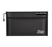 JHSafer Fireproof Money Bag, Fireproof Bag with Zipper, Explosion-Proof Portable Safe Bag for Cash, Passport, Valuables, Currency & Keys, Power Bank, Phone (Black Bag, 10.6 x 6.3 inch)