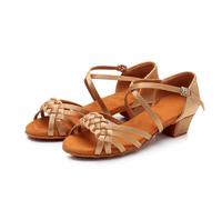 JHSDHYD Latin dance shoes Dance Shoes Girls Sandals Children Ballroom Tango Salsa Latin Dance Shoes(Light skin,30)