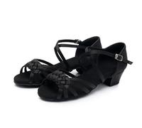 JHSDHYD Latin dance shoes Dance Shoes Girls Sandals Children Ballroom Tango Salsa Latin Dance Shoes(Black,29)