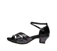 JHSDHYD Latin dance shoes Girls Ballroom Women's Latin Tango Dance Shoes Heeled 3.5cm/5.5cm Sales Silver Gold Black Blue Color(Silver,35)