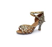 JHSDHYD Latin dance shoes Women's Tango/sandals/Latin Dance Dancing Shoes(A Leopard print 7cm,39)