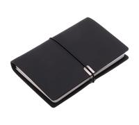 JHSDHYD Pocket Notebook 1Pcs A7 PU Leather Journal Notebook 4"x6" Ruled Lined And Grid Writing Diary Hardcover With 70 Sheets(Black)