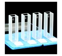 JHSLJCQS 4pcs Glass Cuvette Liquid Sample Cell, Dimension 12.5 * 12.5 * 45mm, Light Path 10mm Absorption Cells, Volume 3.5ml, Use For Spectrophotometer Frit Sintering Technology, Two Way Light