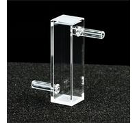 JHSLJCQS Quartz Flow Cuvette Cell, Dimension 13 * 13 * 45mm, Path Length 10mm, Volume 4ml, Four Way Light, Two Side Takeover, External Diameter 4mm, Internal Diameter 2mm, Wall Thinckness 1.5mm