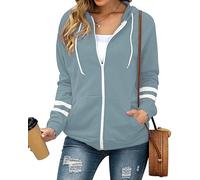 Jhsnjnr Women's Hooded Sweat Jacket Long Sleeve Zip Hoodie Hooded Jacket Zip Fleece Jacket Sports Sweatshirt Jogging Jackets
