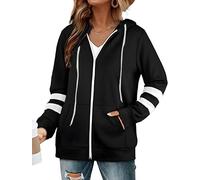Jhsnjnr Women's Hooded Sweat Jacket Long Sleeve Zip Hoodie Hooded Jacket Zip Fleece Jacket Sports Sweatshirt Jogging Jackets