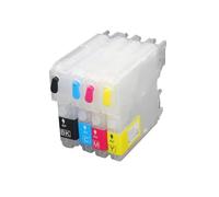 JHTRHZ 4pcs Set Refillable Ink Cartridge Compatible With Printer Models 11 16 38 61 65 980 990 DCP-J140W DCP-145C DCP-165C DCP-185C DCP-195C