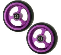 JHTVGIUZ 5 Inch Wheelchair Front Wheels, Solid Wheel Replacement for Wheelchairs, Wheelchair Caster, 5/16" (8 mm) PU Wheels, for Wheelchairs, Rollators, Standard Wheelchairs(Purple,2PCS_12.5CM/5IN)