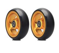 JHTVGIUZ 5 Inch Wheelchair Front Wheels, Solid Wheel Replacement for Wheelchairs, Wheelchair Caster, 5/16" (8 mm) PU Wheels, for Wheelchairs, Rollators, Standard Wheelchairs(Yellow,2PCS_10CM/4IN)