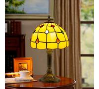 JHuiLap Small Tiffany Table Lamp,8 Inch Stained Glass Table Lamp,Tiffany Lights Table Lamps Home Décor Essential for Bedroom Living Room (Phoenix Tail)