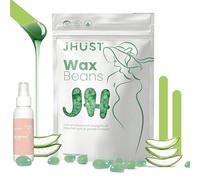 JHUST Wax Beads Set with 1 kg Aloe Vera Wax Beads & 2 x Silicone Spatulas, Including After Wax Spray, Waxing Pearl Wax Beads, Beans Wax, Hot Wax, Hair Removal for Body and Genital Face