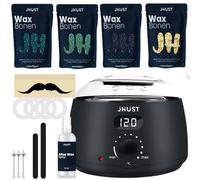 JHUST Wax Warmer Set Black with 400g Wax Beads & Many Accessories Including After-Wax Spray, Wax Set Waxing Beads Hot Wax Device Machine Wax Heater Wax Device, Hair Removal Hair Remover