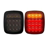 JHVVBFWF 2pcs 16 LED Tail Lights Rear Brake Reverse Light Turn Signals Tail Light For Jeep For Wrangler YJ TJ CJ Car Taillight(Black with Turn)