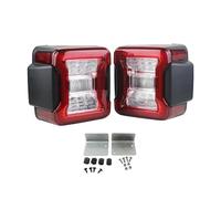 JHVVBFWF For Jeep For Wrangler JL 2018-2024 EU Version LED Tail Light Rear Reverse Brake Lamp Turn Signal Light Daytime Running Lamp Car Taillight(Red lens)