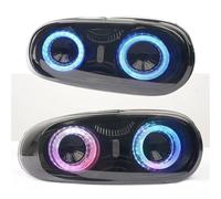 JHVVBFWF For Mazda MX-5 MX5 NC2 NC3 2008-2015 Tail Lights Rear Fog Lamp Brake Reverse Lights Sequential Turn Signal LED Tail Lights Car Taillight(2pcs RGB black light)