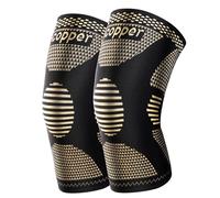 JHVW Copper Knee Brace for Women Men, 2 Pack Knee Braces for Knee Pain, Knee Support Compression Sleeve for Meniscus Tear, A rthritis Pain Relief